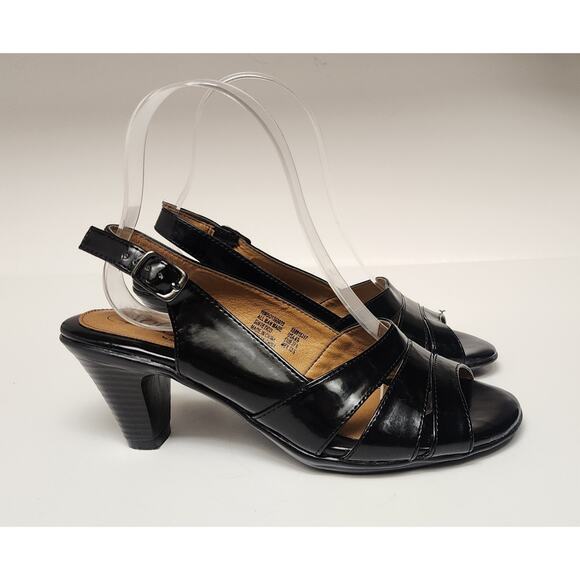 SOFTSPOTS BLACK PEEP-TOE SLINGBACK SANDAL SHOES SIZE US 6 - Picture 7 of 15